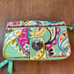 Light Green Quilted Floral Pattern Purse & Wallet