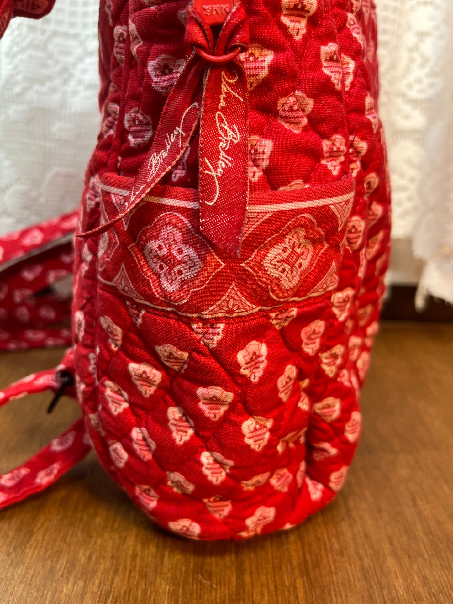 Vibrant Red Pattern Vera Bradley Backpack