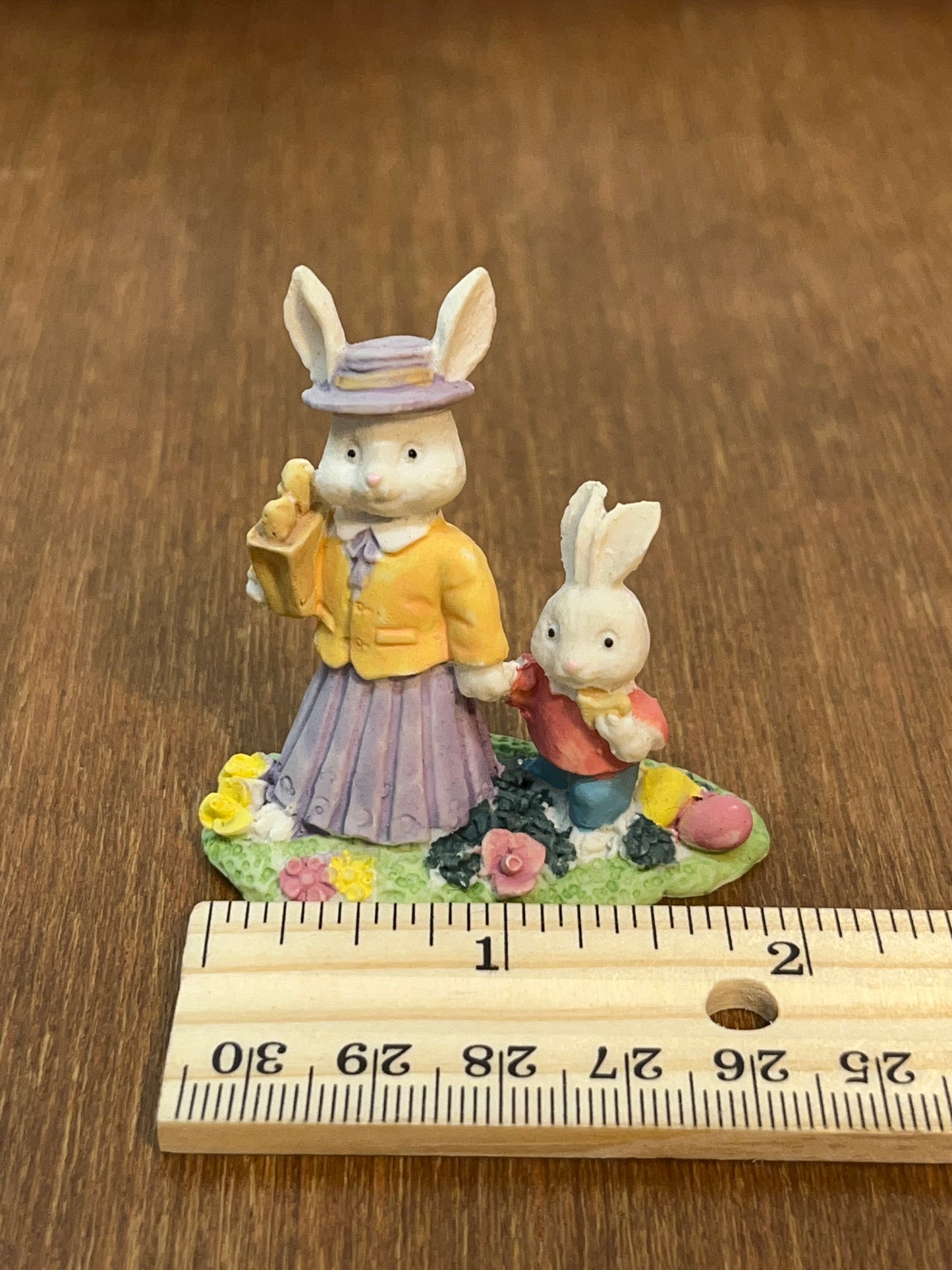 Village Momma & Baby Bunny Figurine