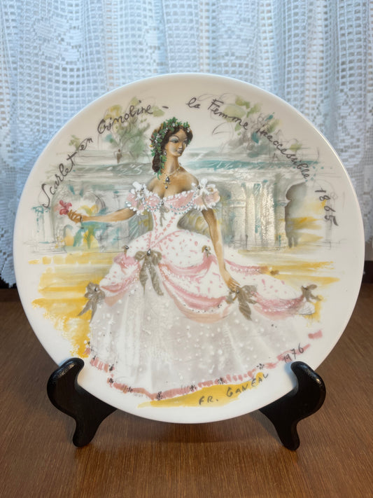 Vintage Collectible D Arceau-Limoges CR 514 Les Femmes Du Siecle 1865 Porcelain Plate