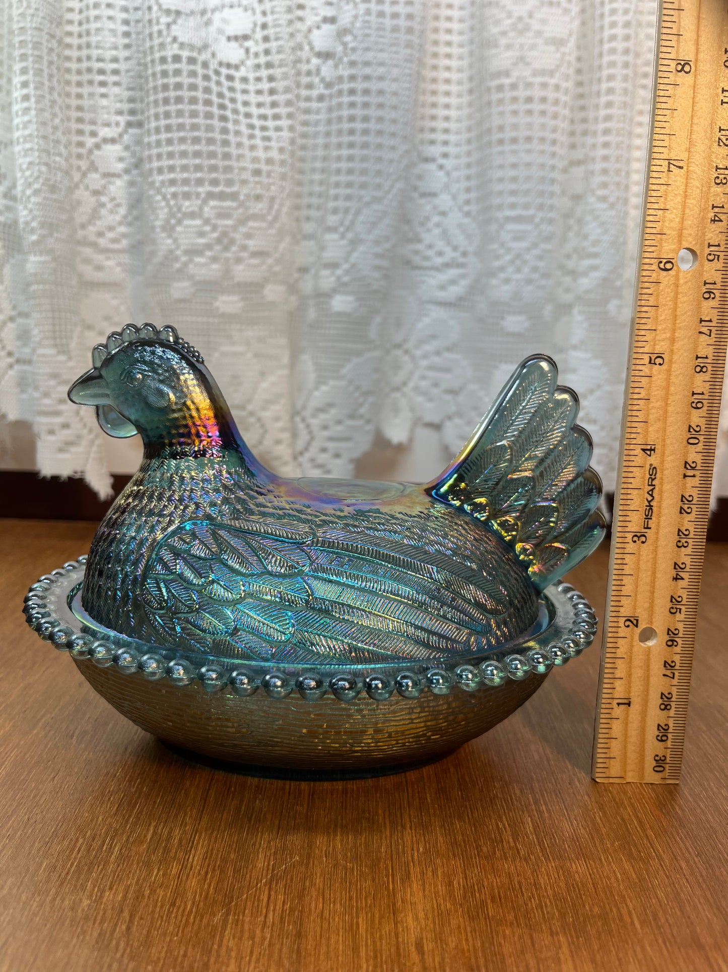 Vintage Indiana Carnival Glass Hen On Nest