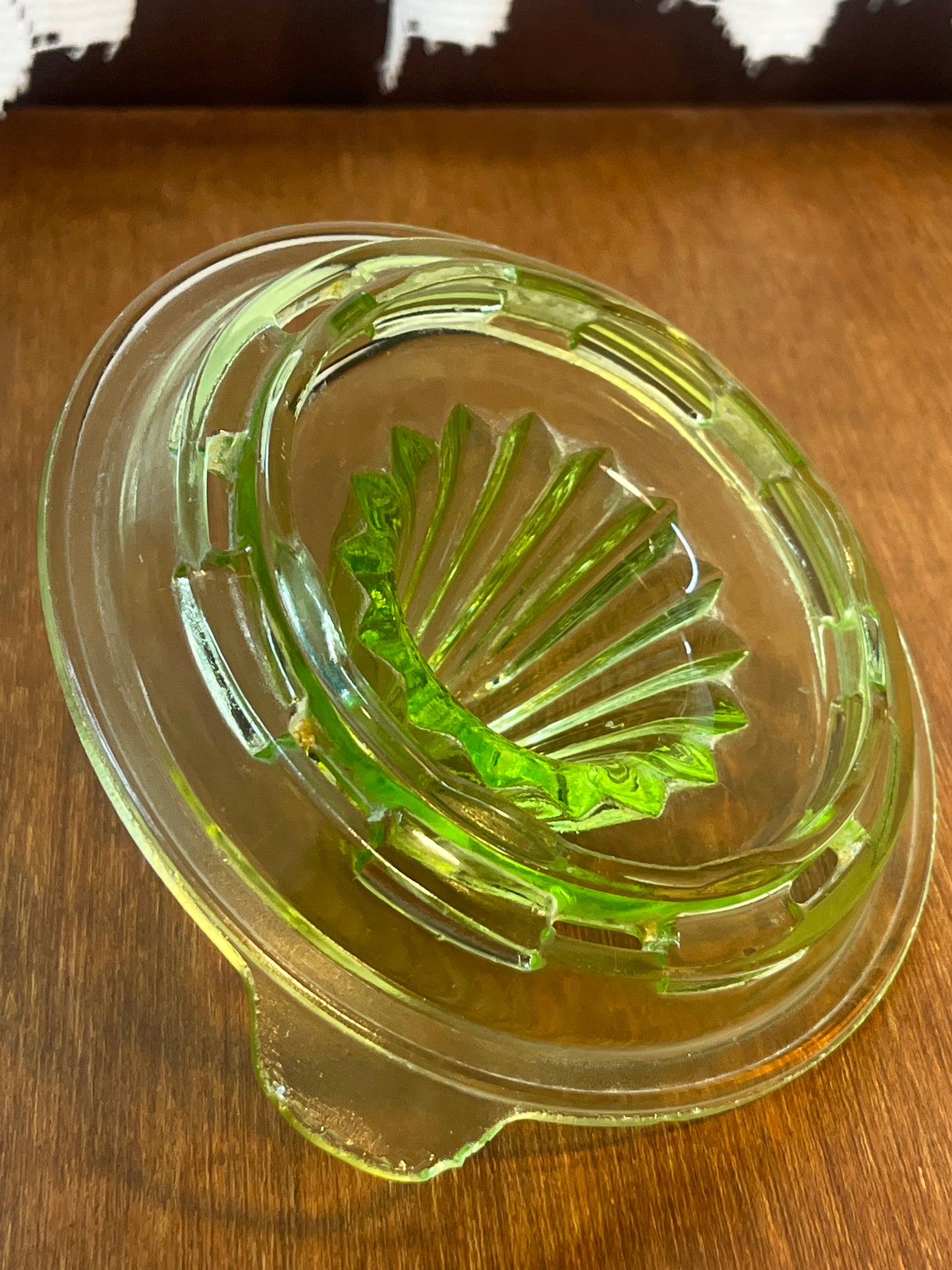 Vintage Small Uranium Glass Juicer