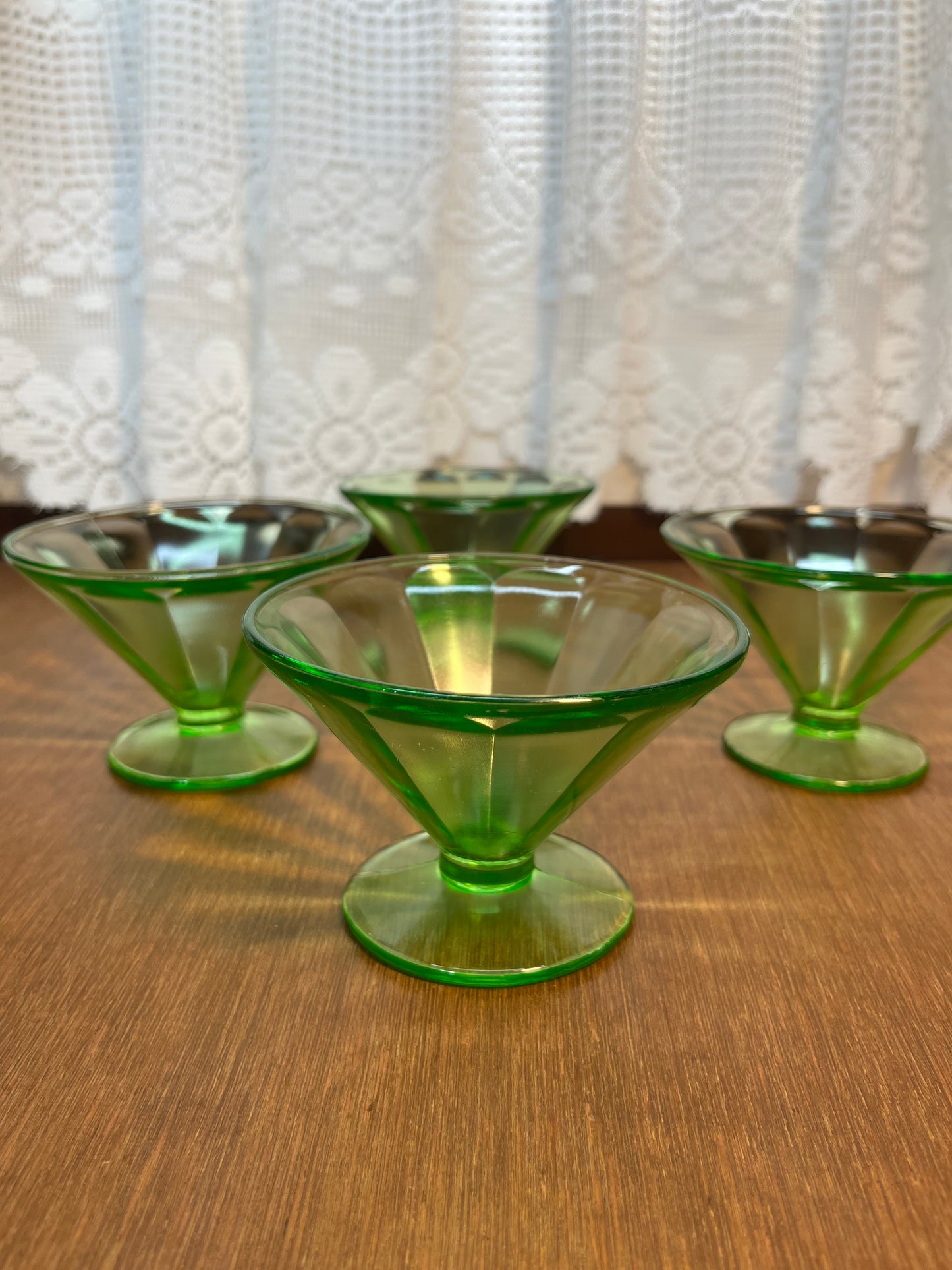 Vintage Uranium Federal Glass Dessert Cups