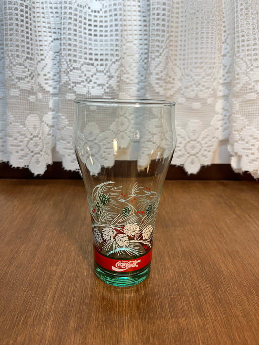 Vintage Christmas Holiday Coca Cola Glass