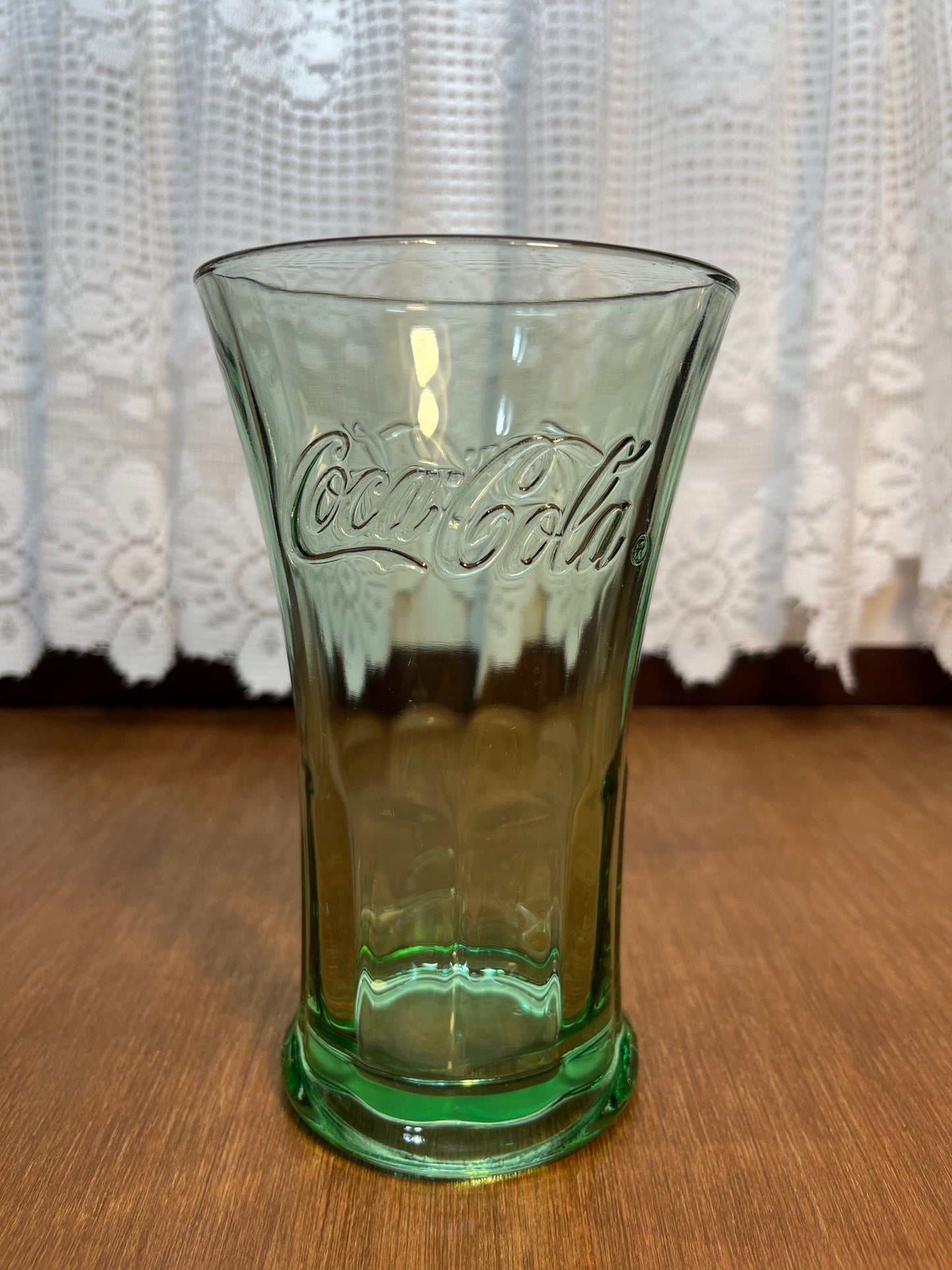 Vintage Green Fluted Top Libbey Coca Cola Glass