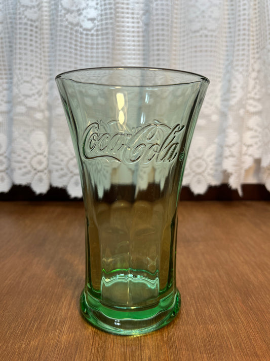 Vintage Green Fluted Top Libbey Coca Cola Glass