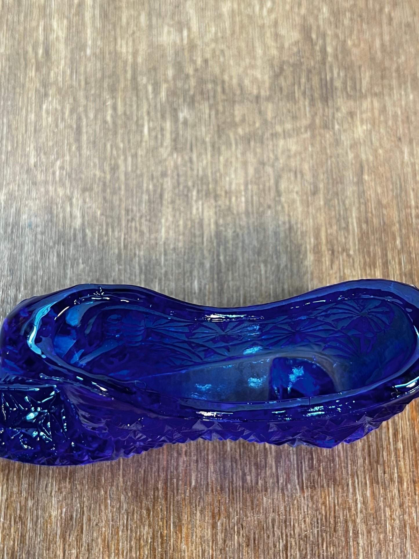 Vintage Cobalt Blue Fenton Art Glass Shoe