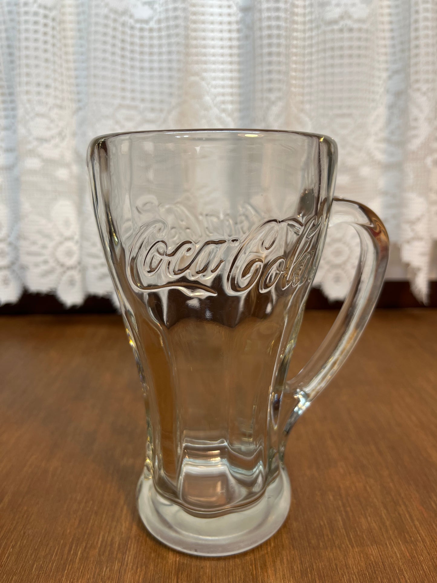 Vintage Clear Coca Cola Collectible Glass Mug