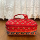 Red Floral Pattern Small Cosmetic Bag