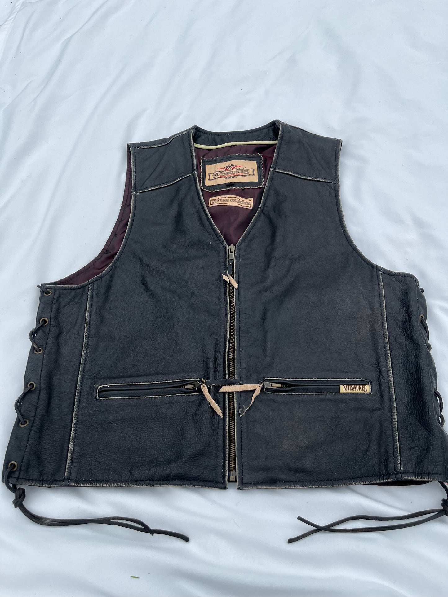 Vintage Collection Distressed Milwaukee Motorcycle Vest