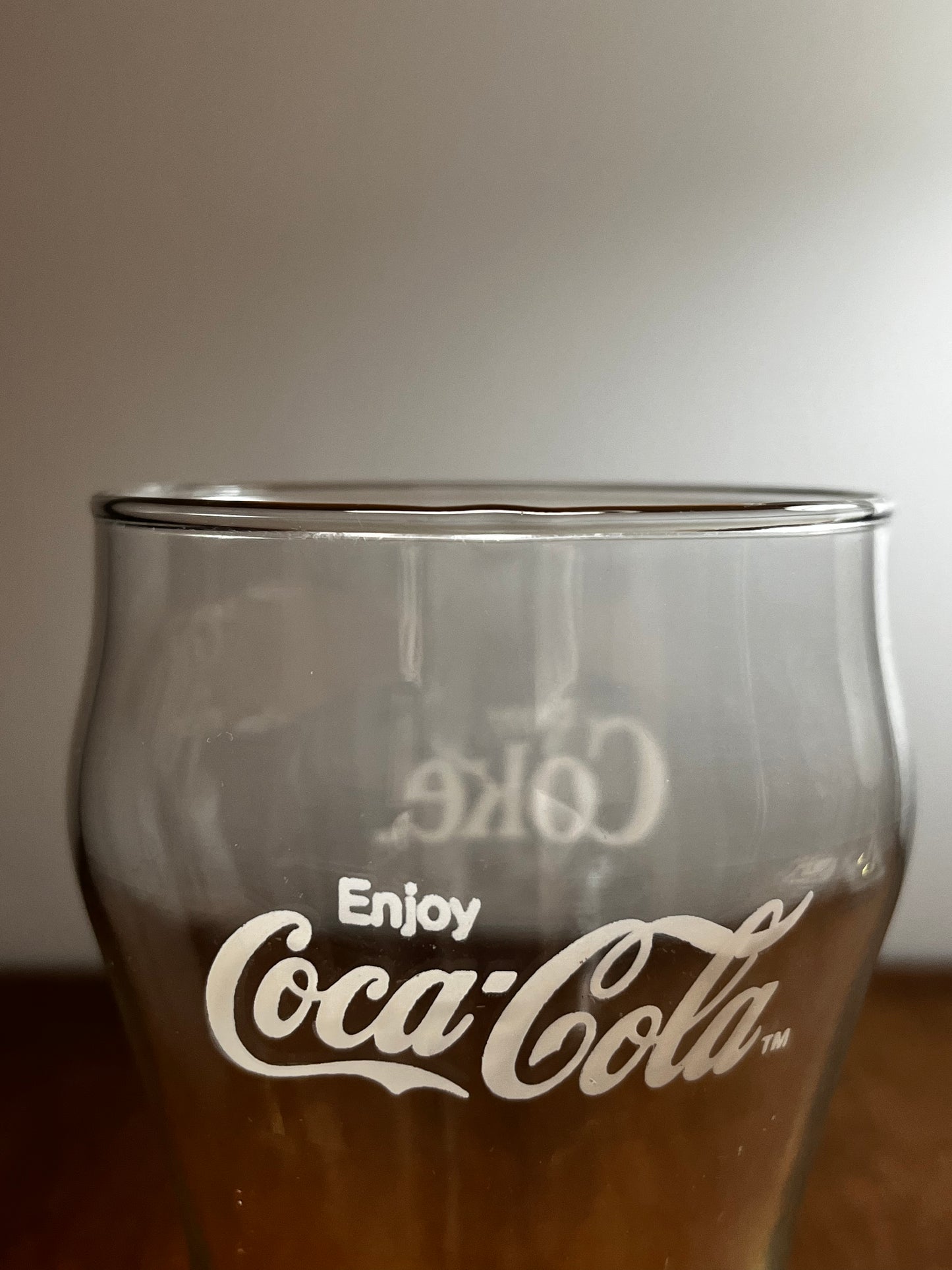 Clear Vintage White Logo Coca Cola Glass