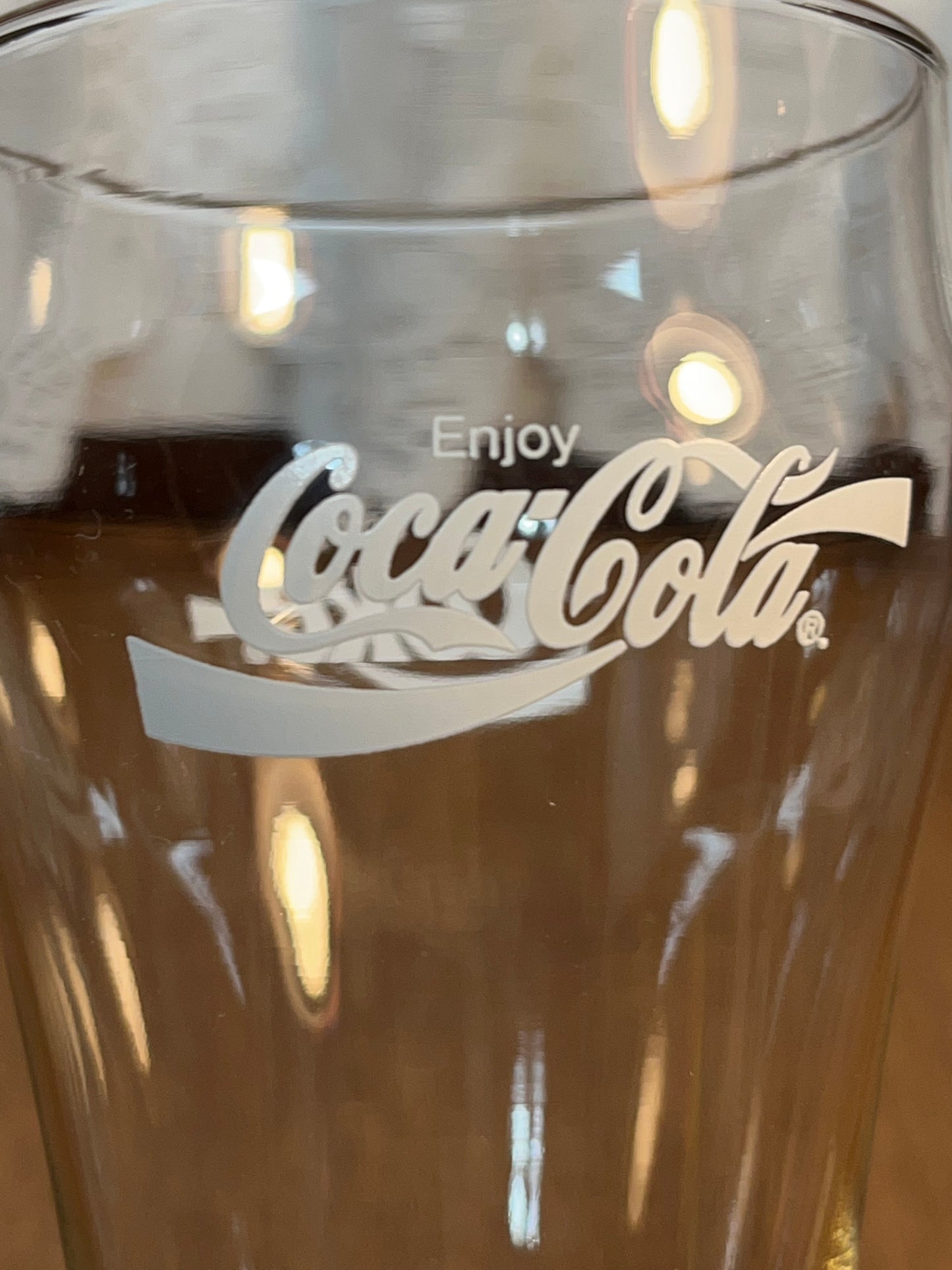 Clear Vintage White Logo Coca Cola Glass