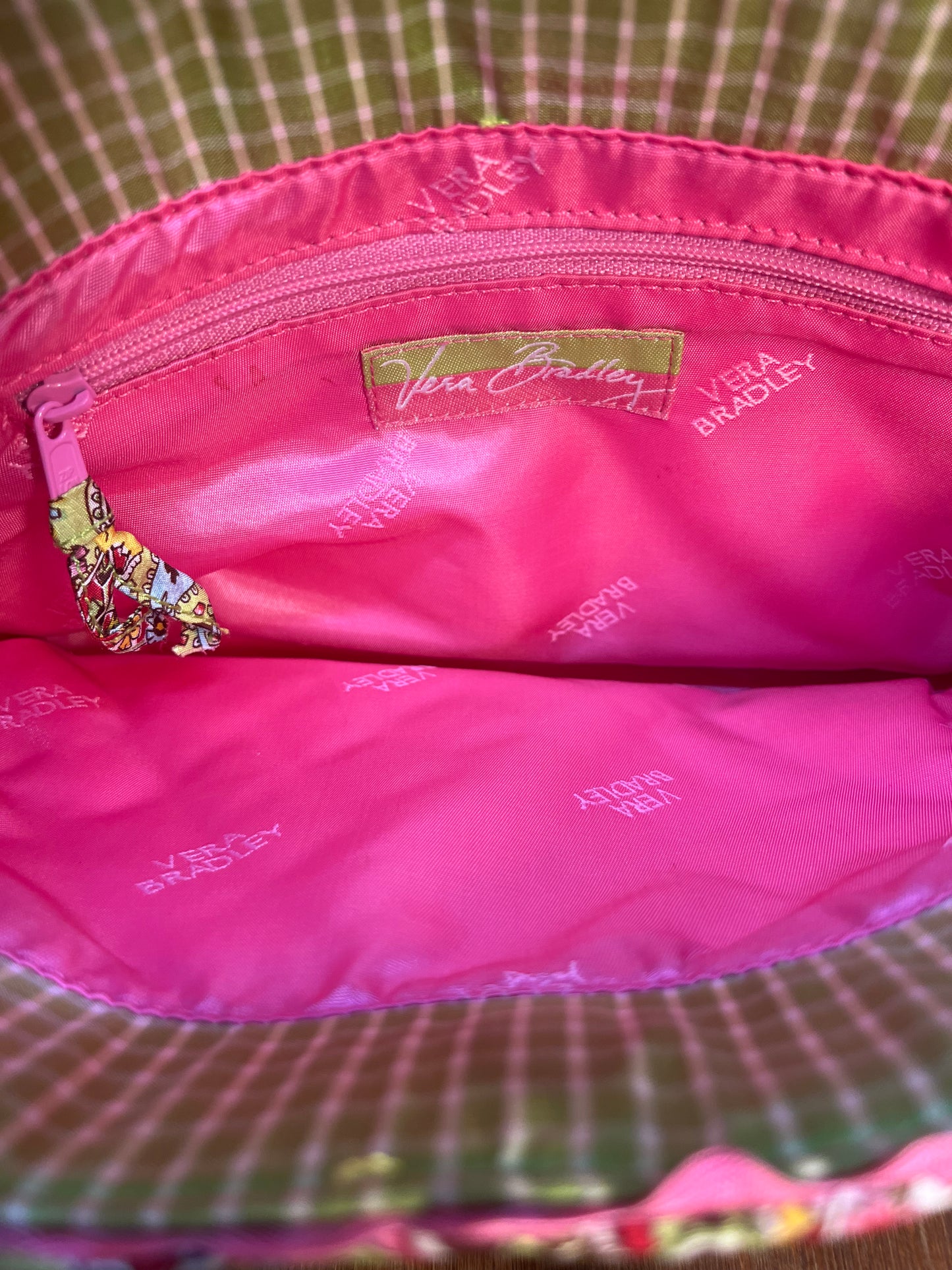 Pink & Green Paisley Floral Pattern Vera Bradley Hand Bag