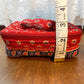 Red Floral Pattern Small Cosmetic Bag