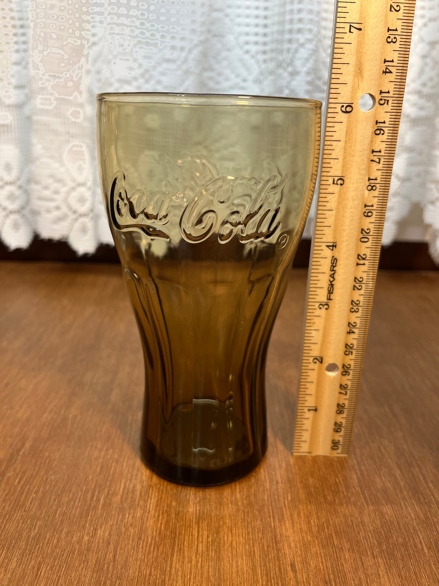 Vintage Brown Coca Cola Collectible Glass