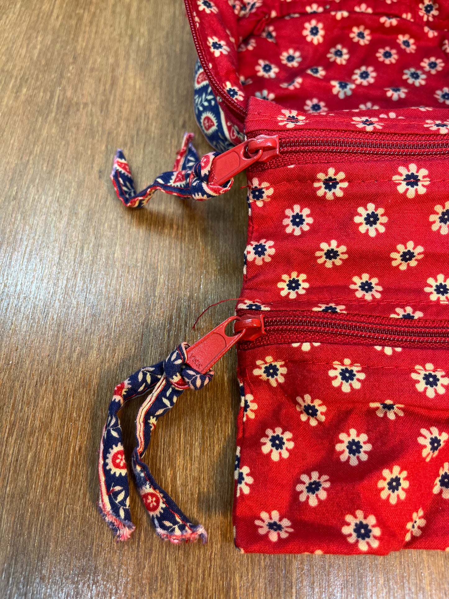 Red Floral Pattern Small Cosmetic Bag