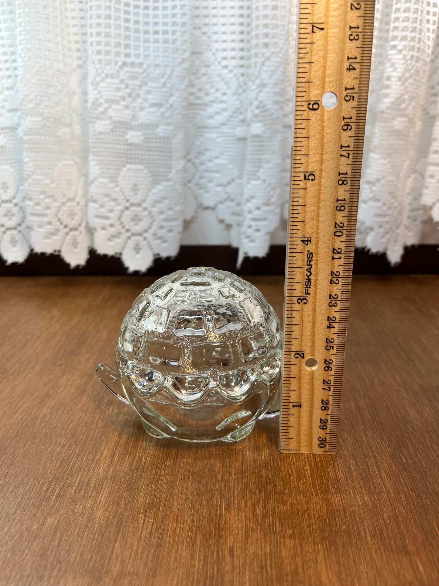 Vintage Glass Turtle Anchor Hocking Trinket Box