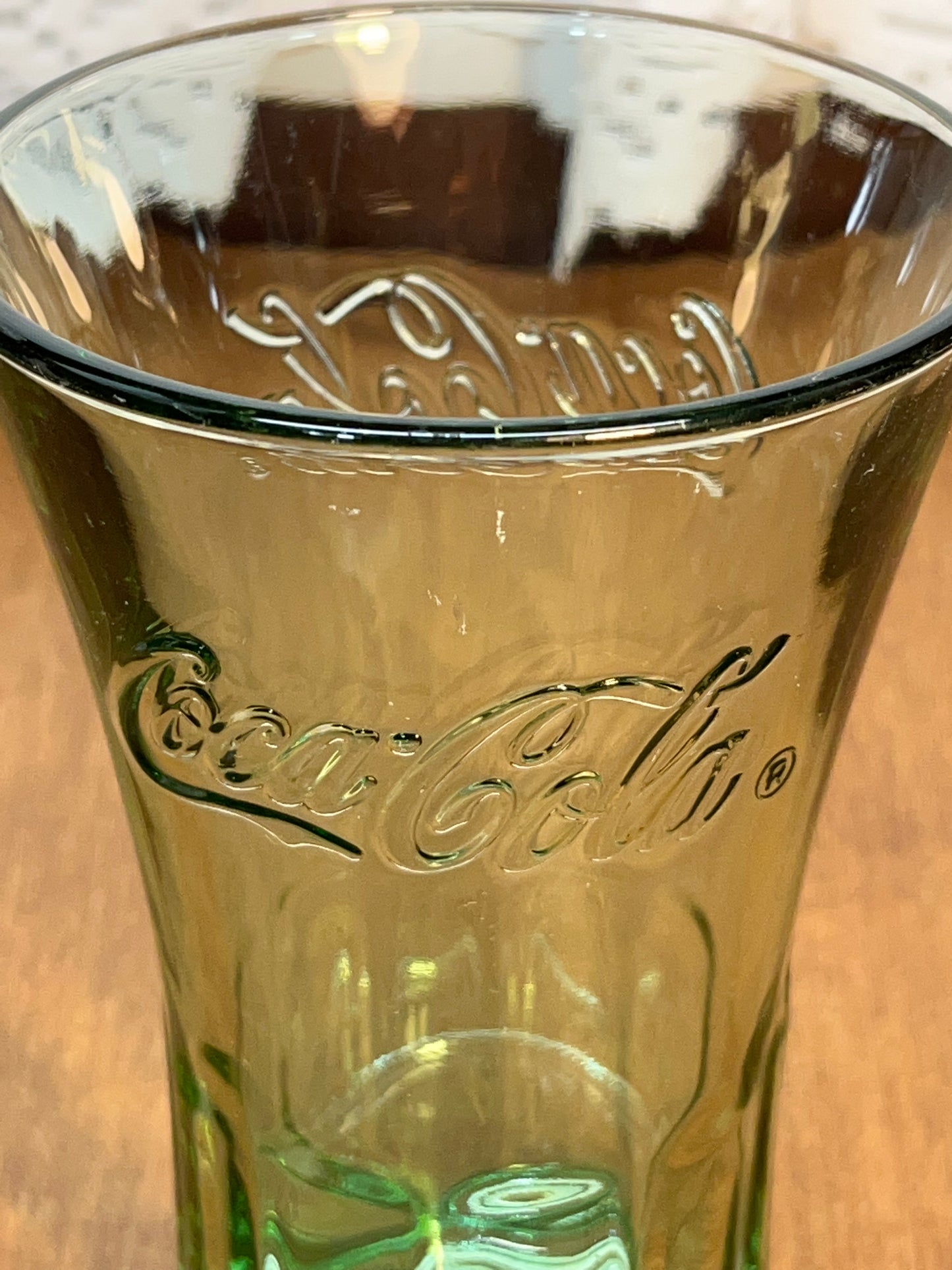 Vintage Green Fluted Top Libbey Coca Cola Glass