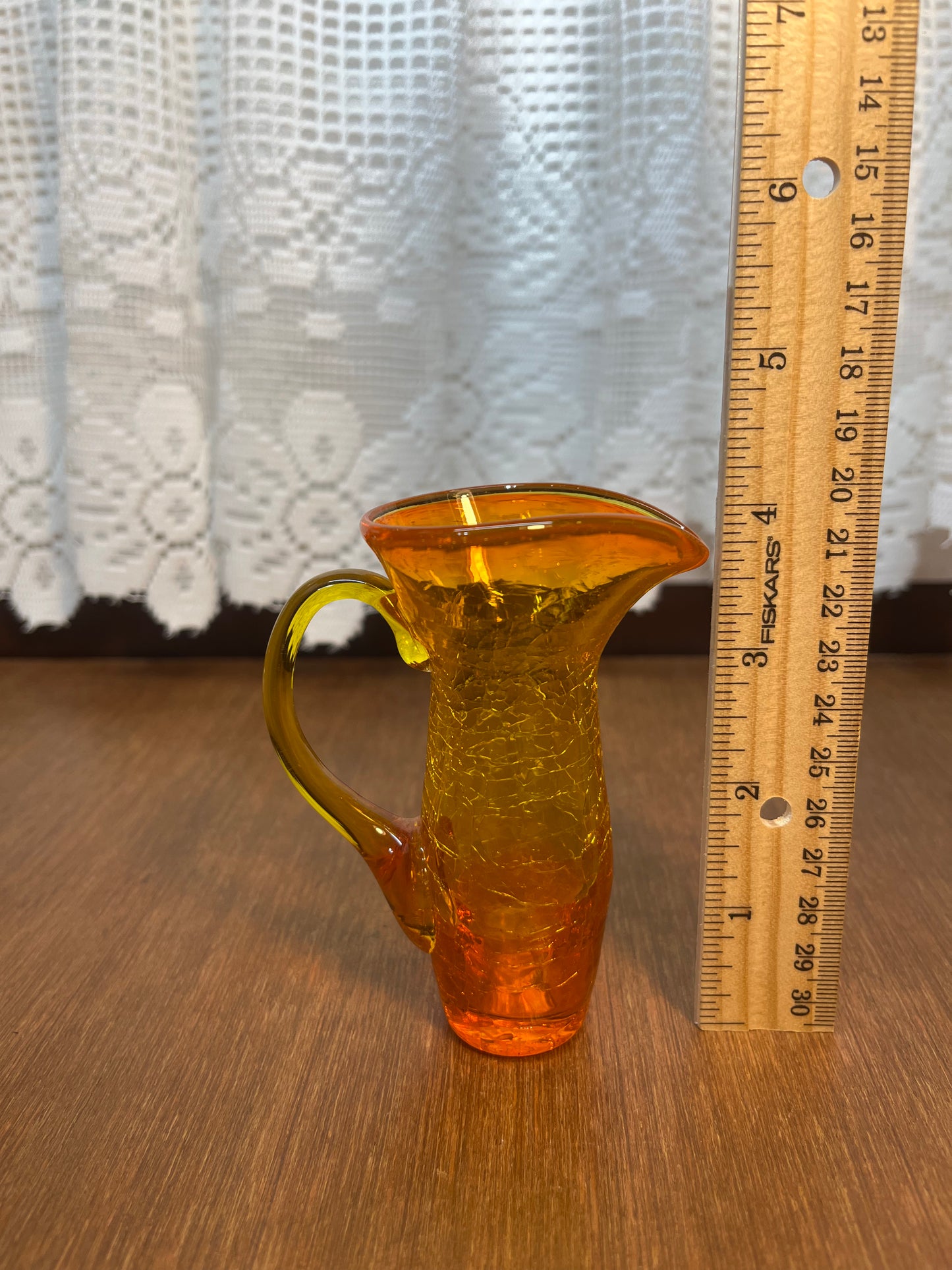 Vintage Miniature Amberina Crackled Pitcher’s