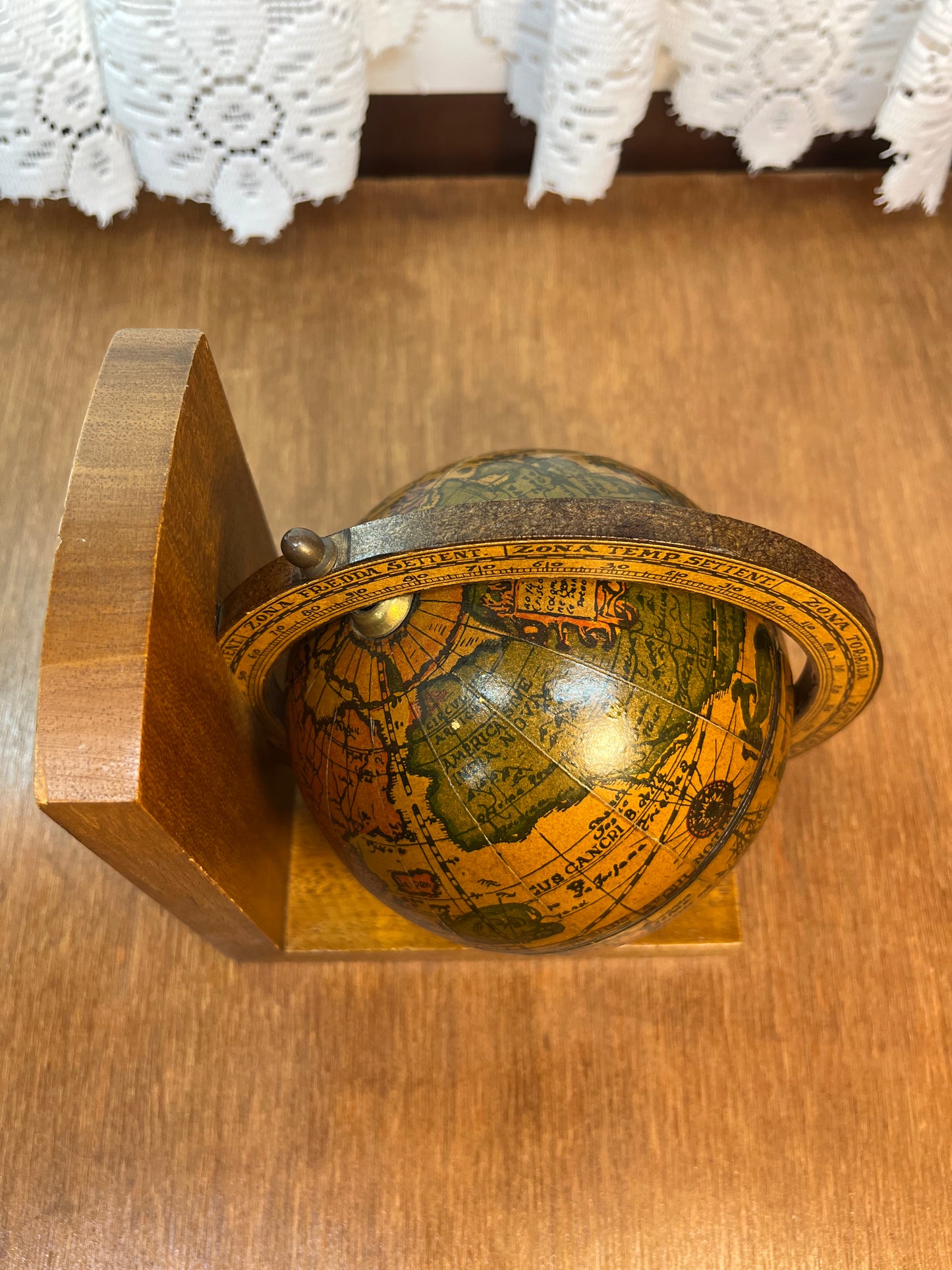 Vintage Old World Globe Book End