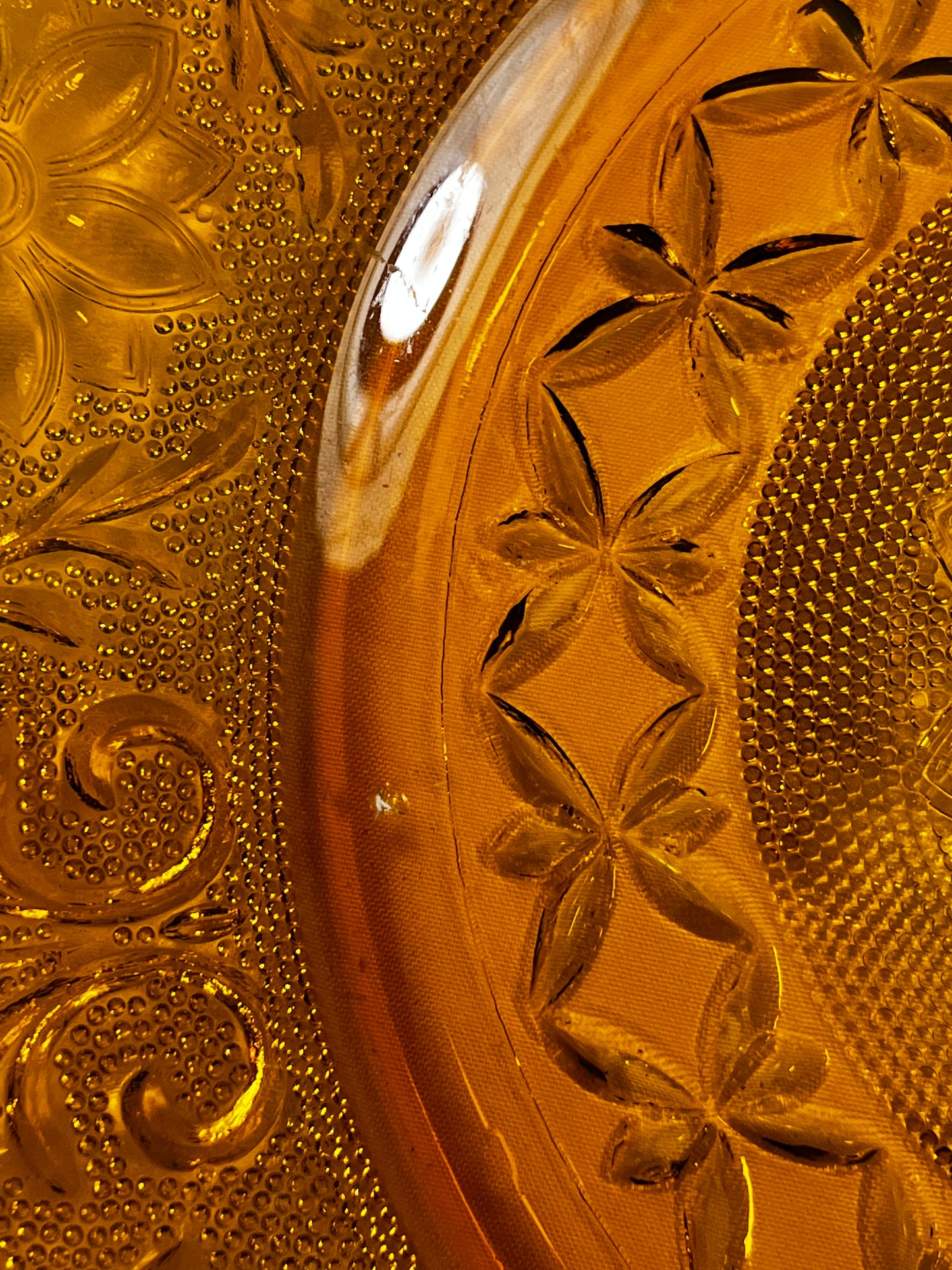 Vintage Amber Tiara Sandwich Glass Plate