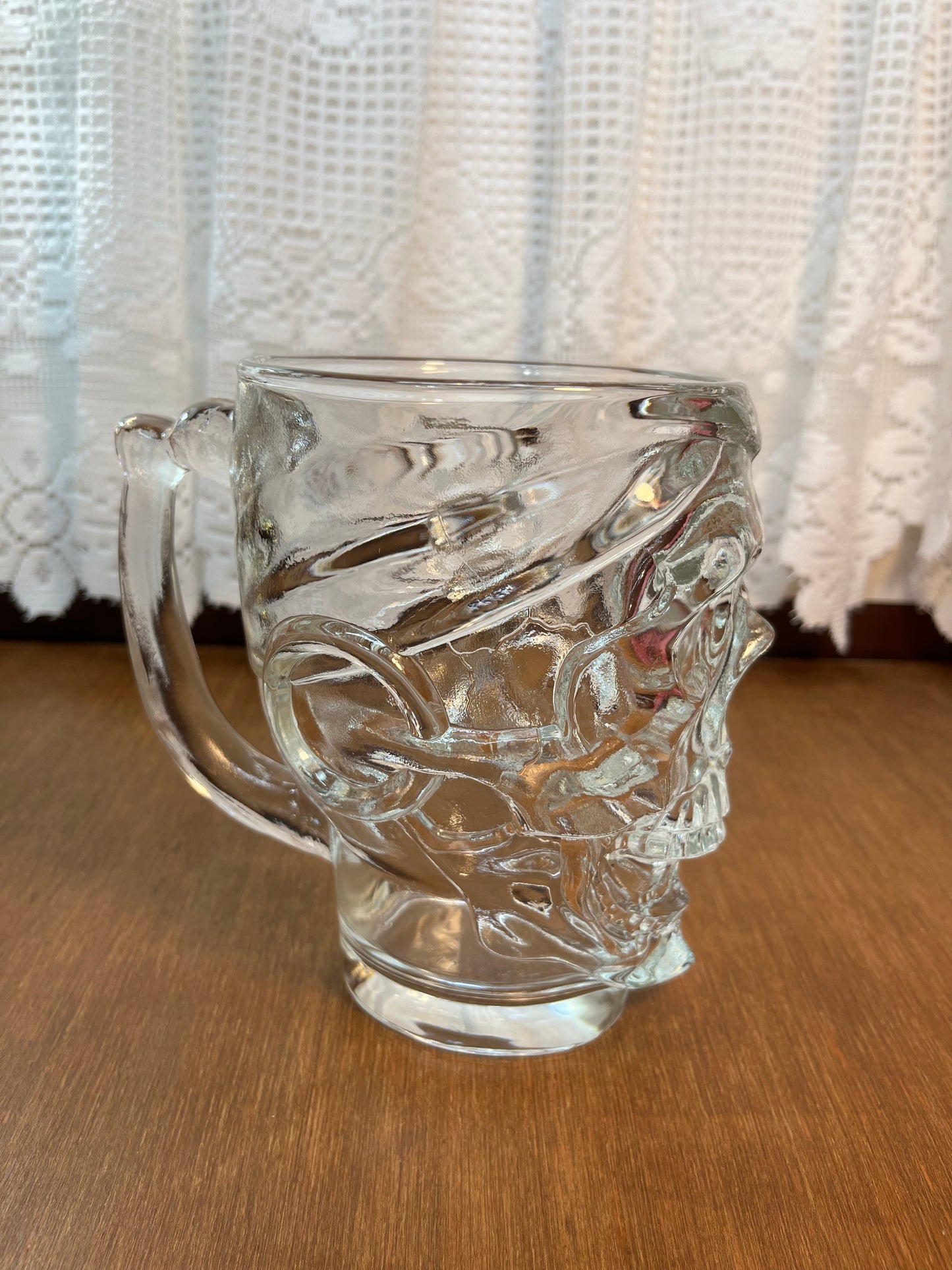 Large Glass Skull Mug