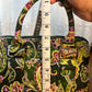 Green Paisley Floral Pattern Vera Bradley Duffle Hang Bag