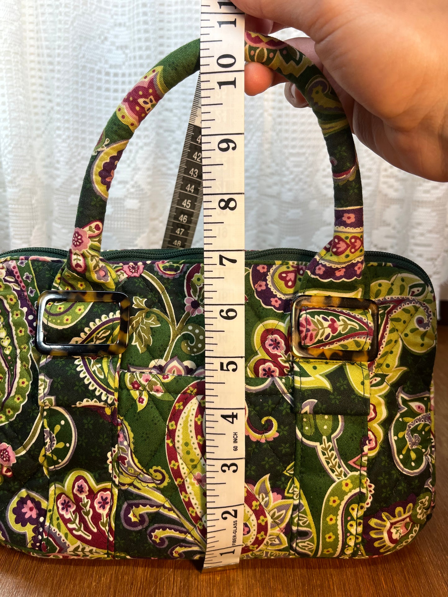 Green Paisley Floral Pattern Vera Bradley Duffle Hang Bag