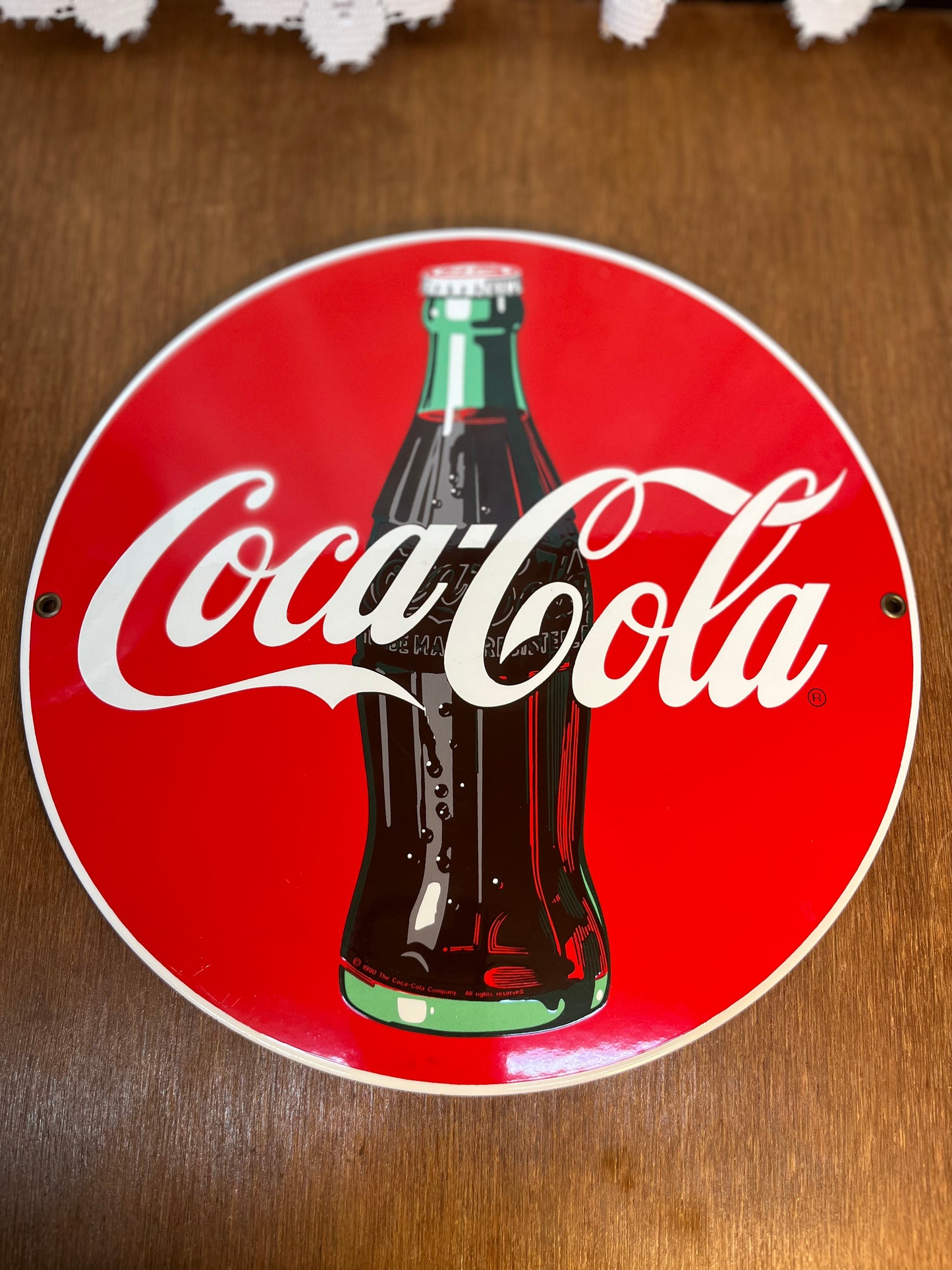 Logo Enamel Coca Cola Sign/Decor