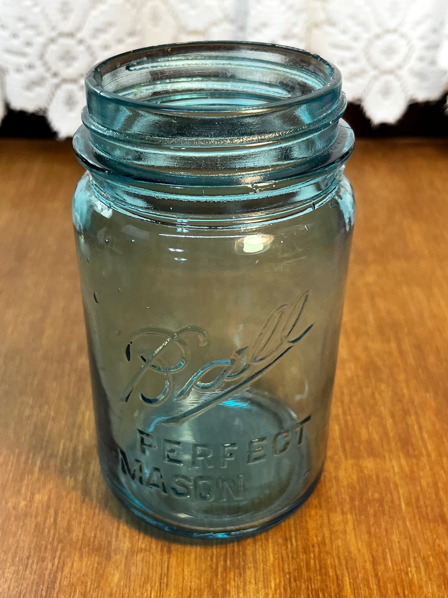 Vintage Teal Blue Ball Mason Jar