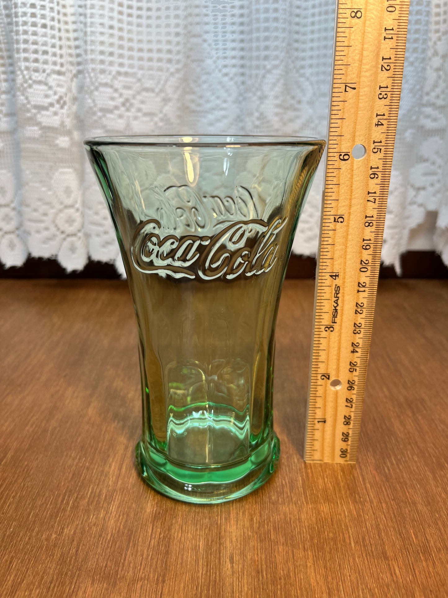 Vintage Green Fluted Top Libbey Coca Cola Glass