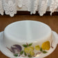 Vintage Milk Glass Fire King Peach & Grape 468 Divided Dish