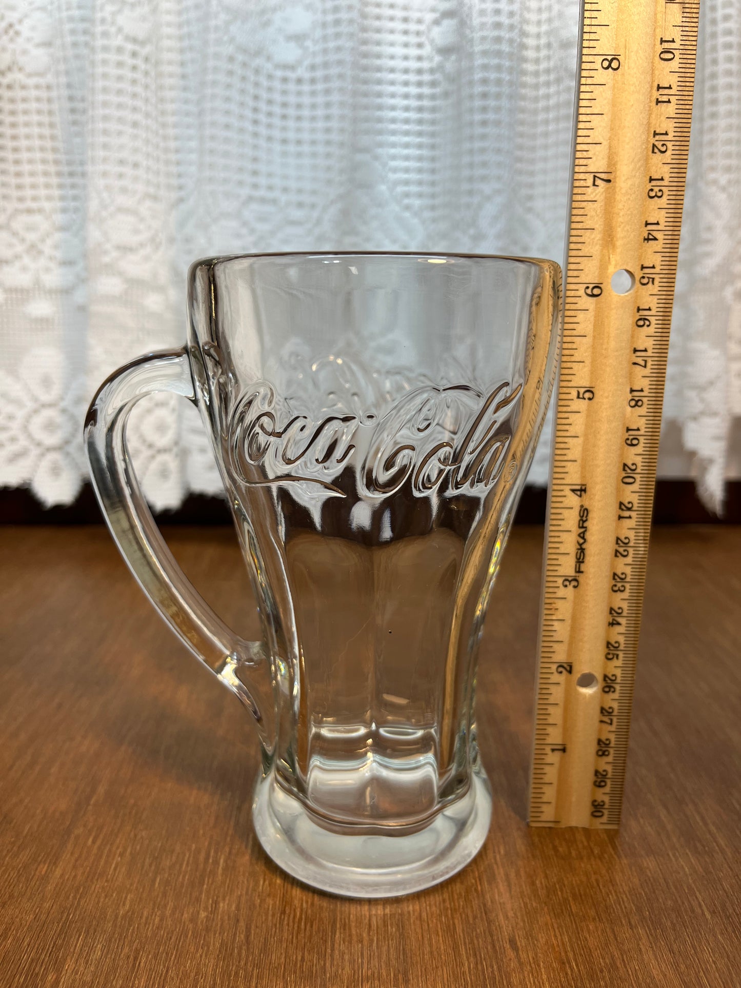 Vintage Clear Coca Cola Collectible Glass Mug