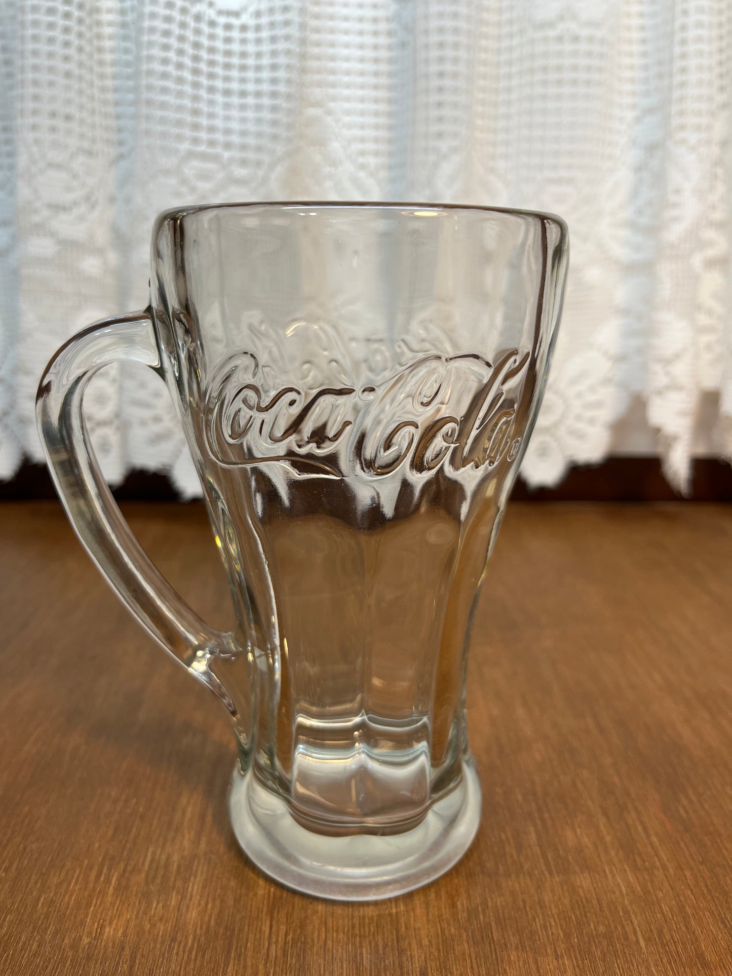 Vintage Clear Coca Cola Collectible Glass Mug