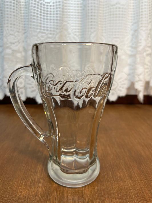 Vintage Clear Coca Cola Collectible Glass Mug