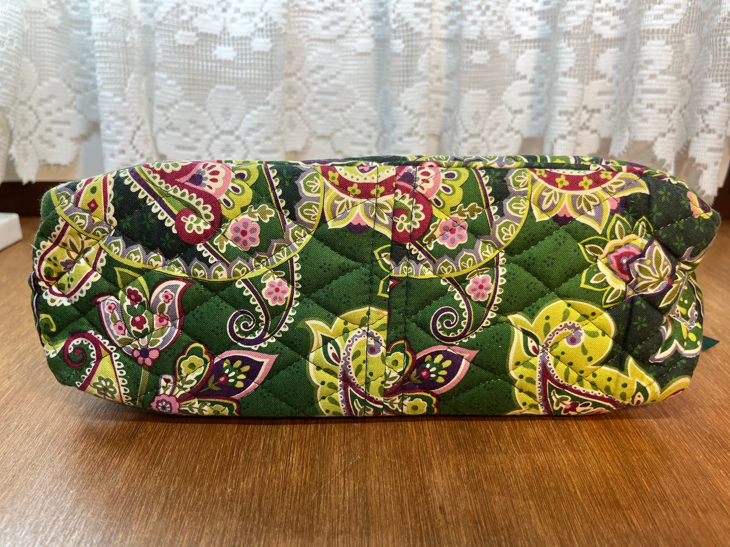 Green Paisley Floral Pattern Vera Bradley Duffle Hang Bag