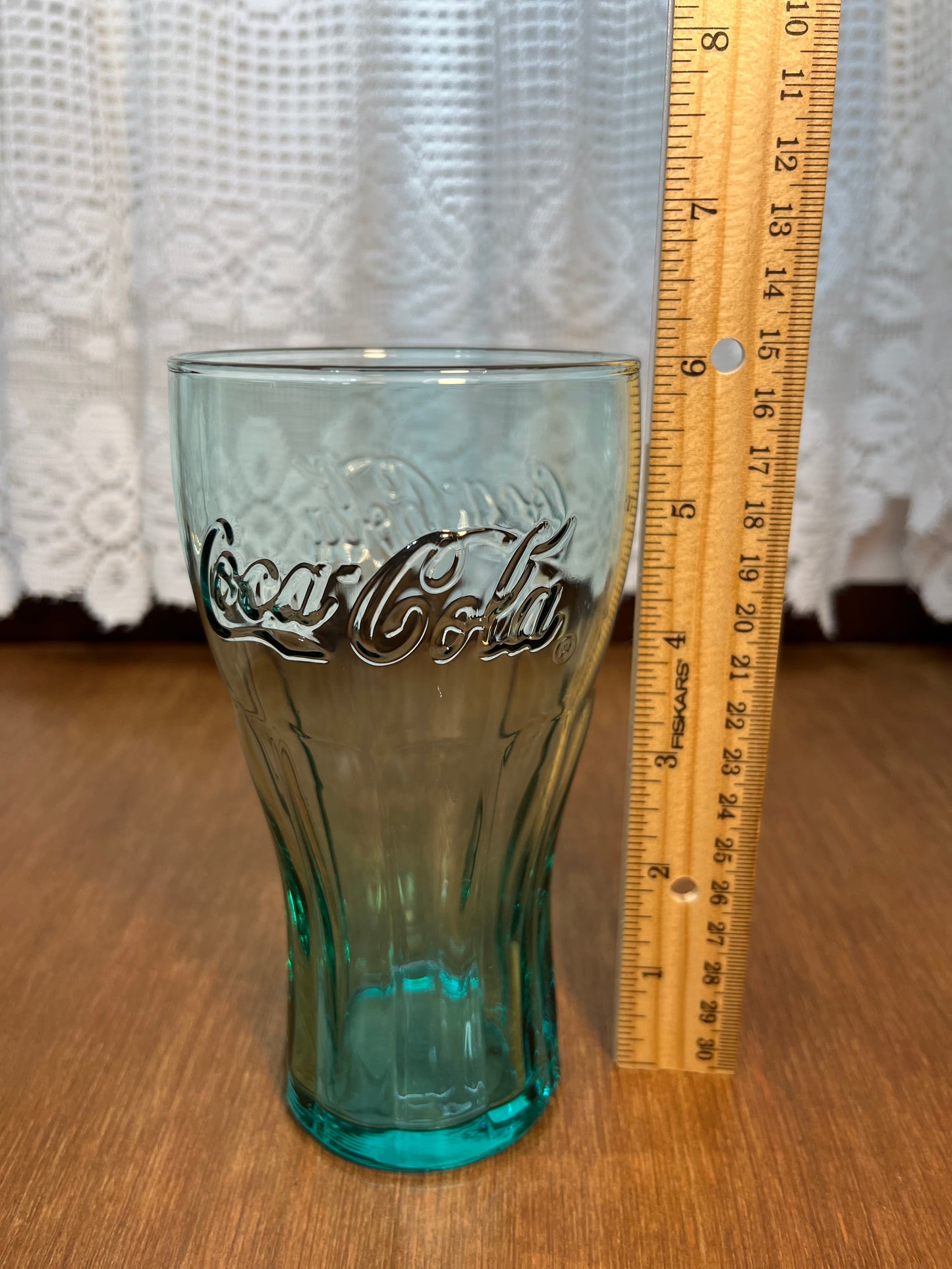 Vintage Teal Coca Cola Collectible Glass