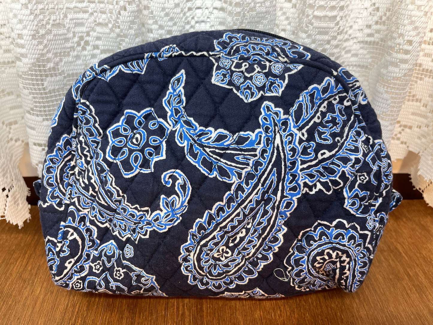 Blue Patterned Vera Bradley Makeup Bag