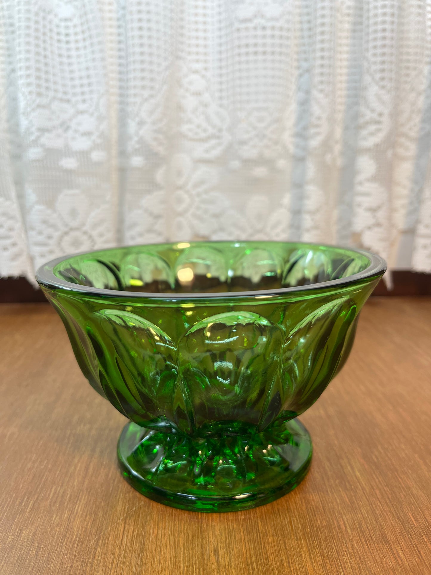 Vintage Emerald Green Pedestal Dish