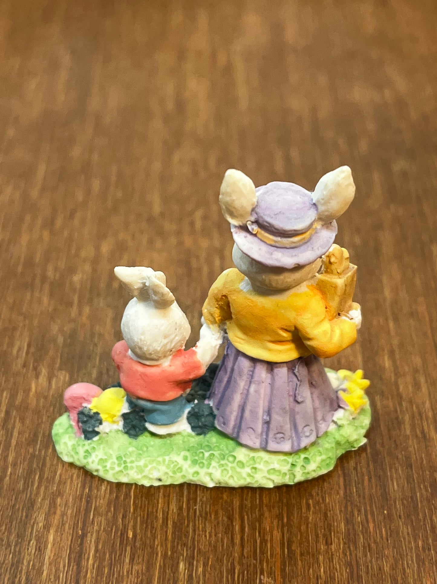 Village Momma & Baby Bunny Figurine