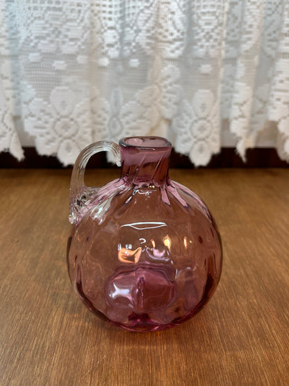 Vintage Mini Cranberry Art Glass Cruet