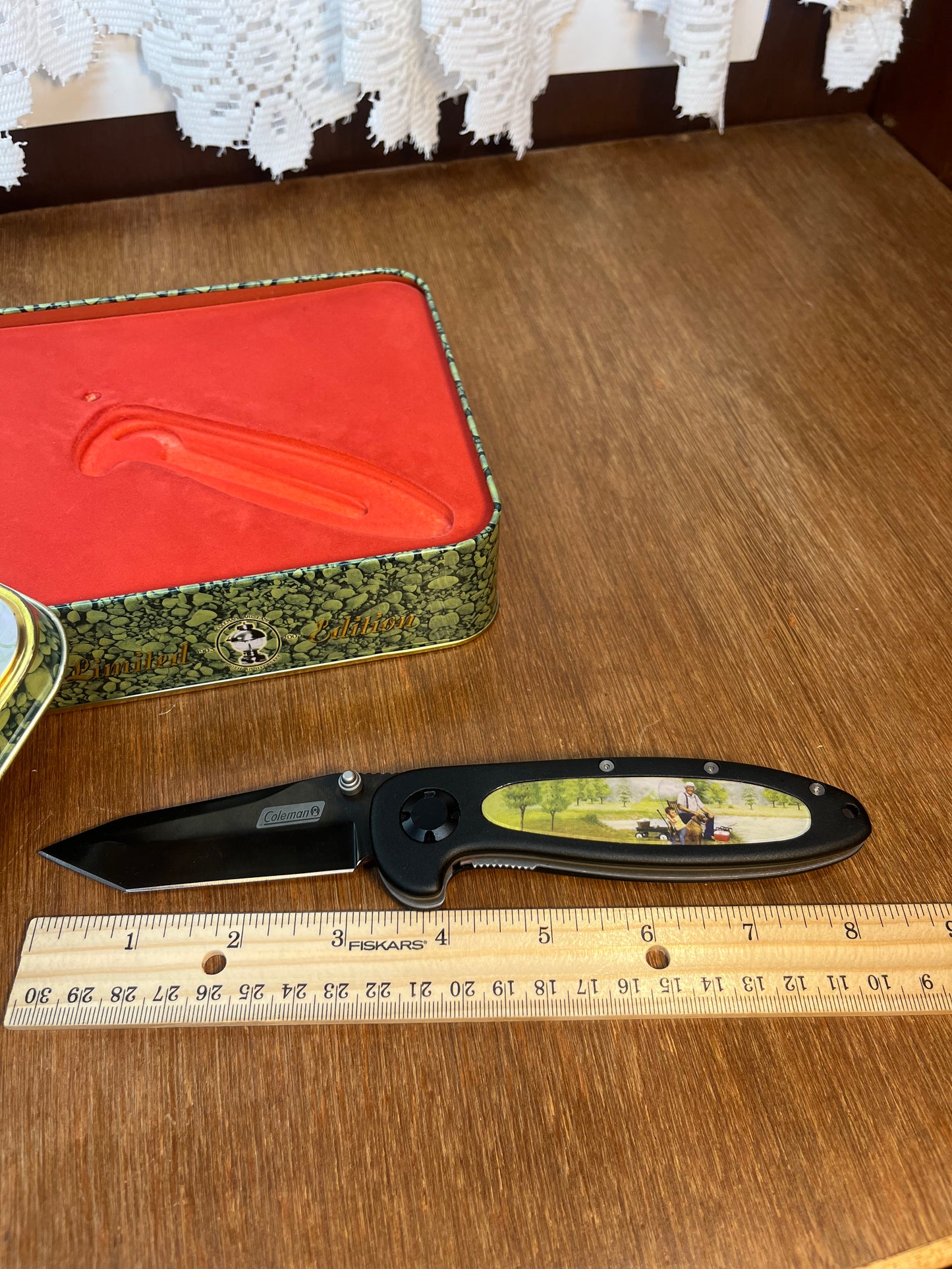 Limited Edition Coleman Pocket Knife In Fishing Tin