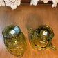 Vintage Mid Century Olive Green Cream & Sugar Set