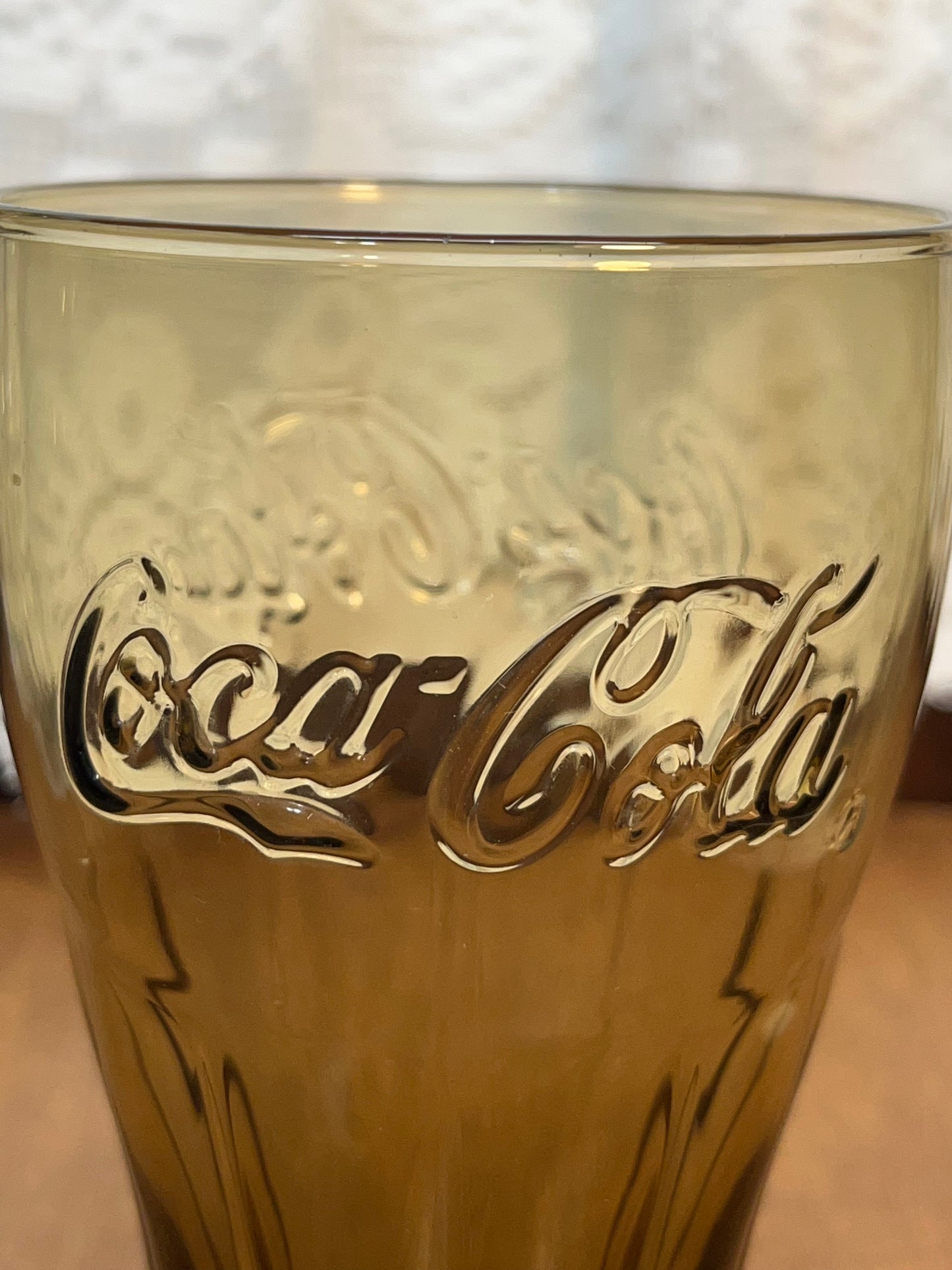 Vintage Brown Coca Cola Collectible Glass