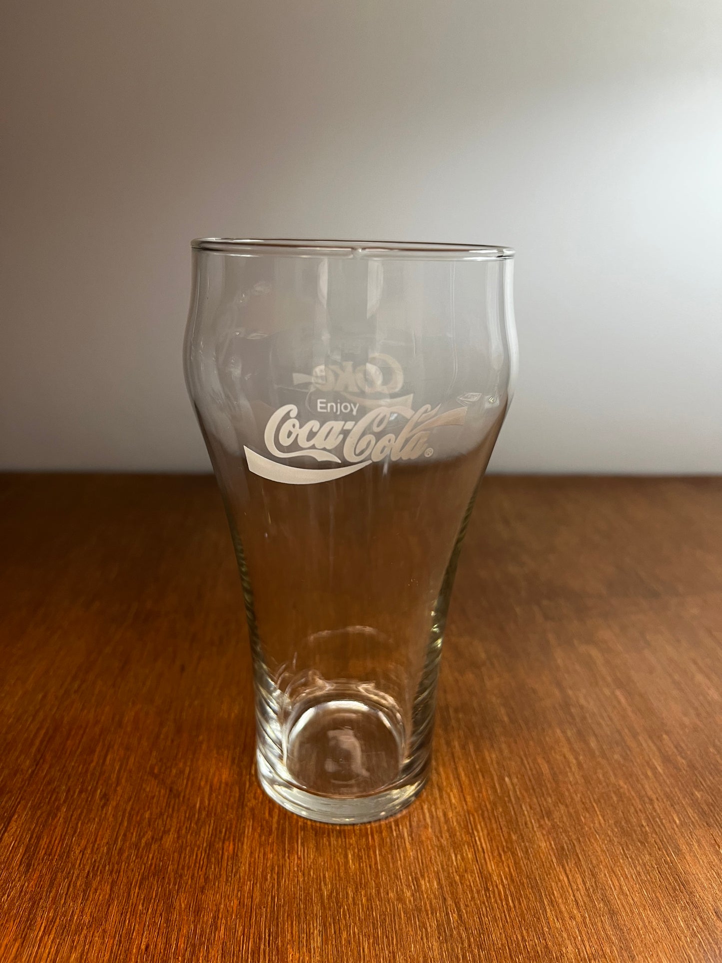 Vintage Clear White Logo Coca Cola Glass