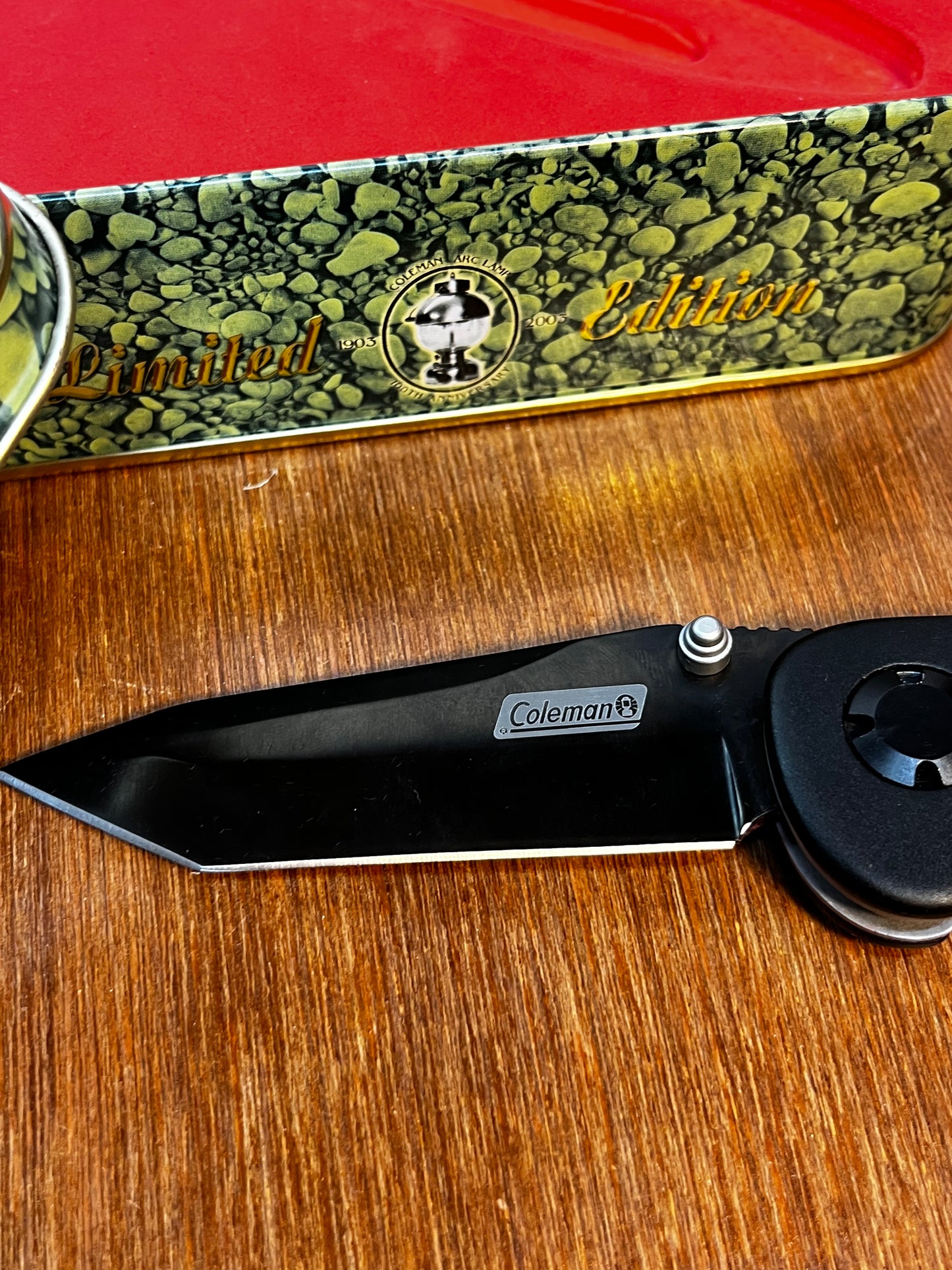 Limited Edition Coleman Pocket Knife In Fishing Tin