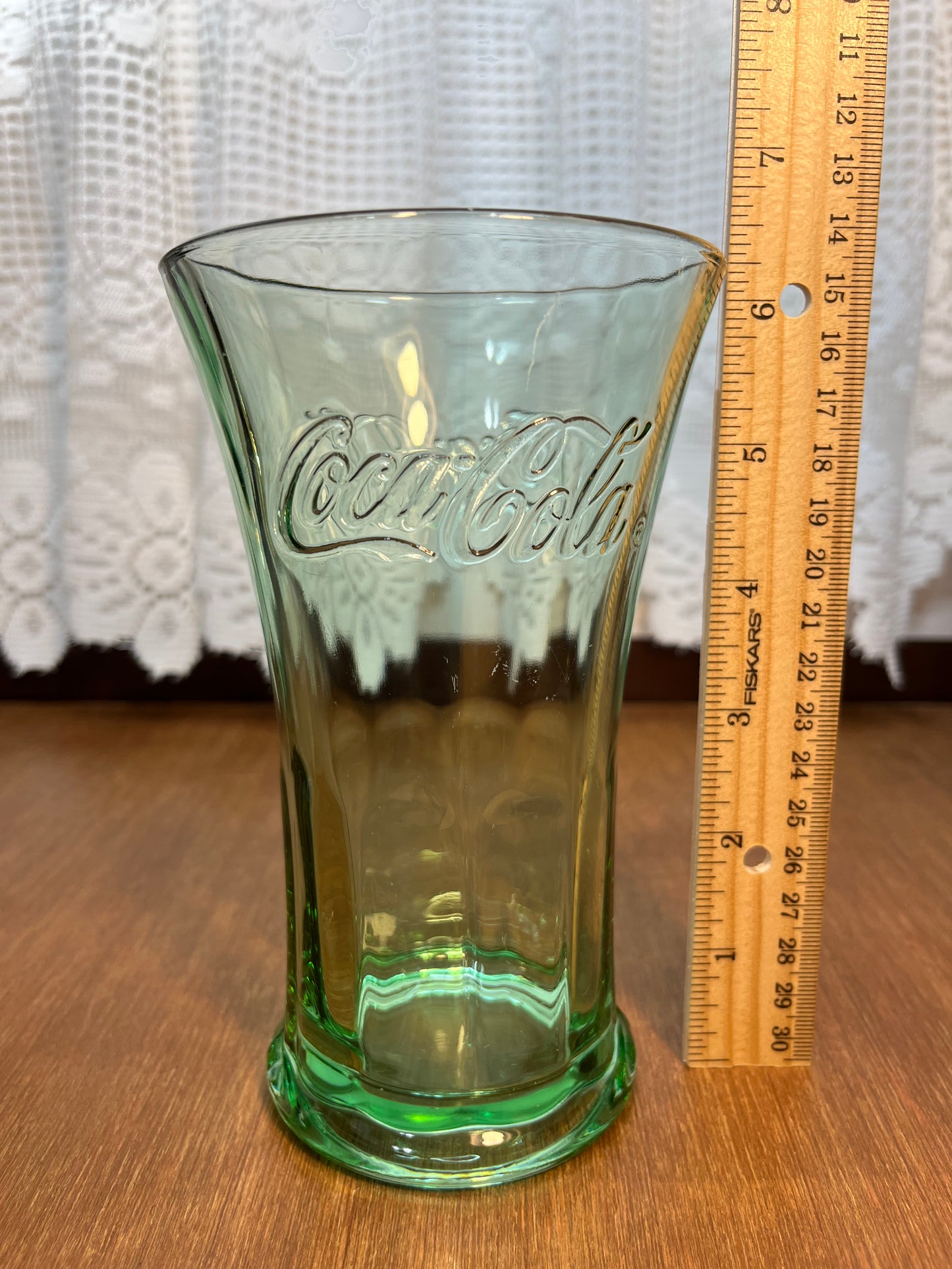 Vintage Green Fluted Top Libbey Coca Cola Glass