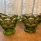 Vintage Mid Century Olive Green Cream & Sugar Set