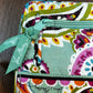 Light Green Quilted Floral Pattern Purse & Wallet