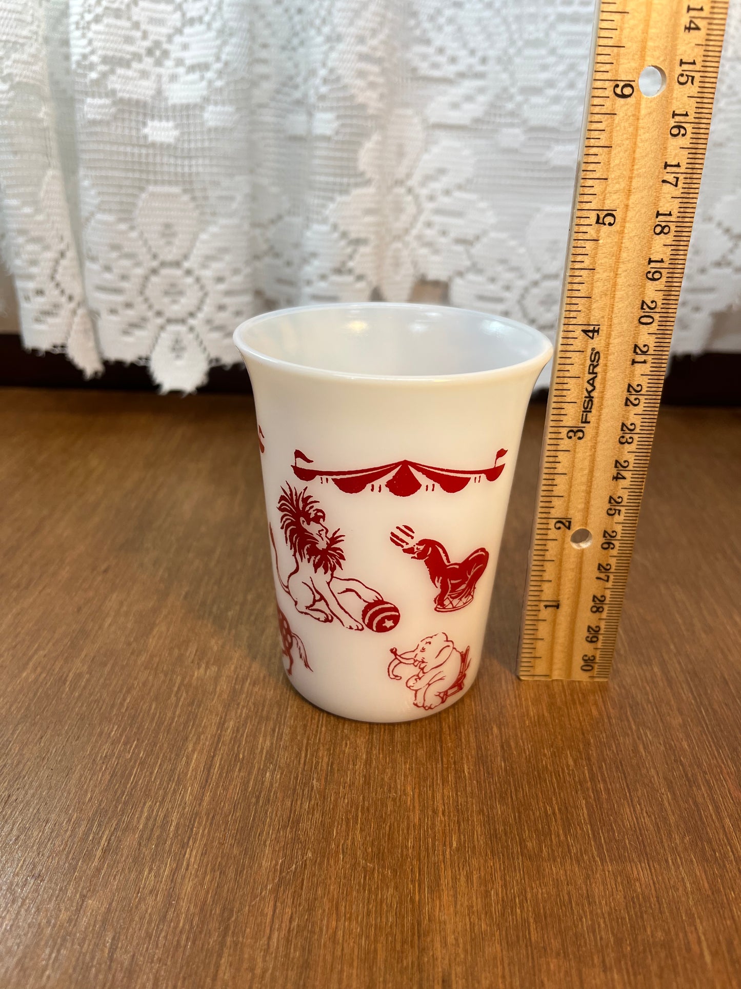 Vintage Milk Glass Hazel Atlas Circus Cup